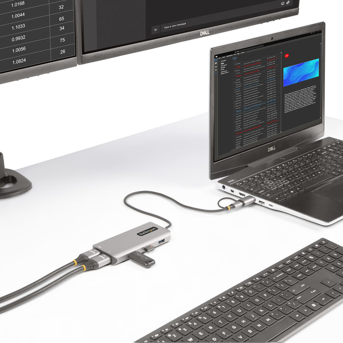 StarTech USB-C to Dual-HDMI Adapter, USB-C/A to 2x HDMI (1x 4K30, 1x 1080p), 3X USB-A 5Gbps Hub, USB to HDMI Converter