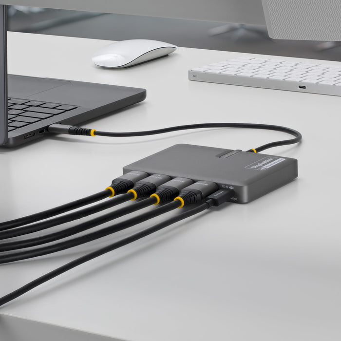 StarTech USB-C to Quad HDMI 4K60 Workstation Dock, 140W PD Passthrough, USB for Keyboard and Mouse, Windows, Mac M1-M5, USB4, Thunderbolt Laptops, DisplayLink DL7400, TAA