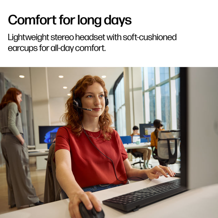HP Poly Mission 615 Monaural USB Wired Headset, Wired, Office/Call center, 117.5 g, Headset, Black