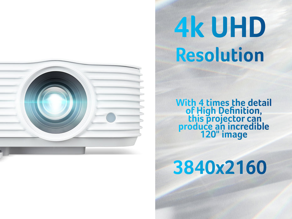 Acer H6815BD DLP Projector (4K UHD (3840 x 2160), 10,000:1, 16:9, 4000 lumens), 4000 ANSI lumens, DLP, UHD 4K (3840x2160), 10000:1, 16:9, 4:3, 16:9