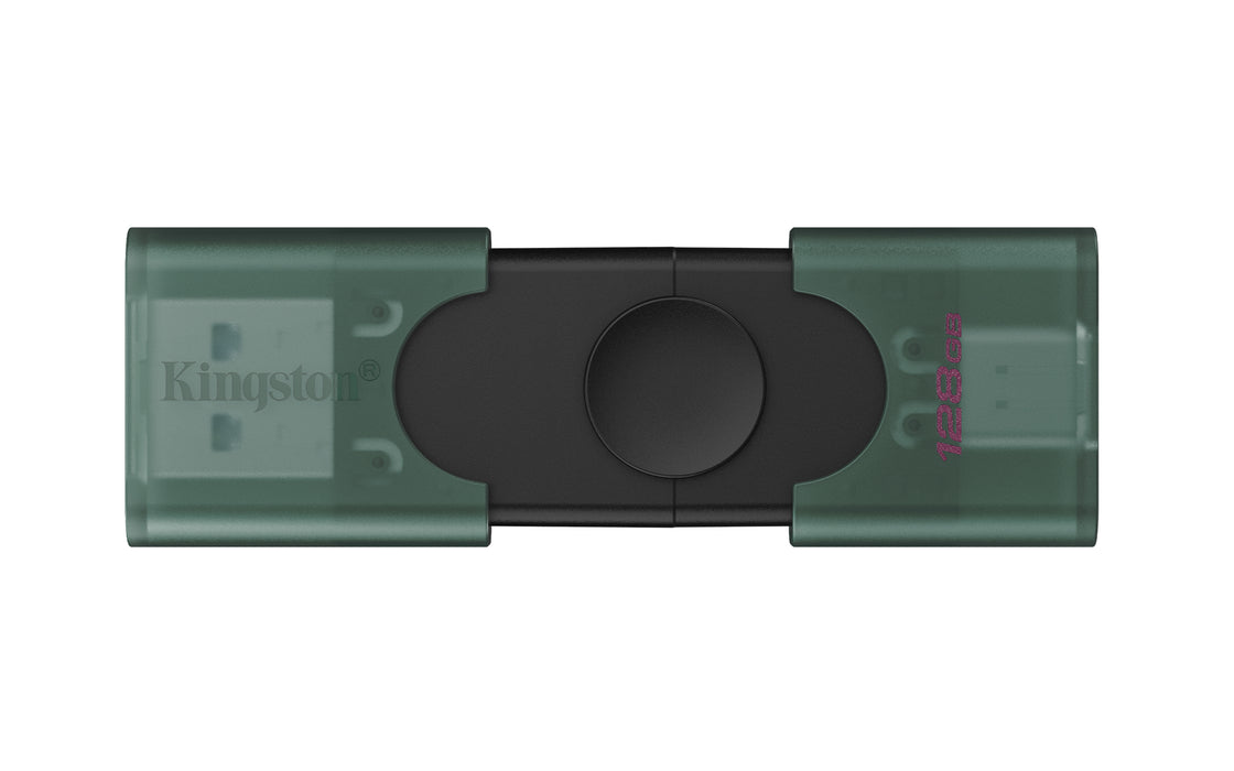 Kingston Technology DataTraveler 128GB USB-A + USB-C 3.2 Gen 1 DuoG2, 128 GB, USB Type-A / USB Type-C, 3.2 Gen 1 (3.1 Gen 1), Cap, 10 g, Black, Green