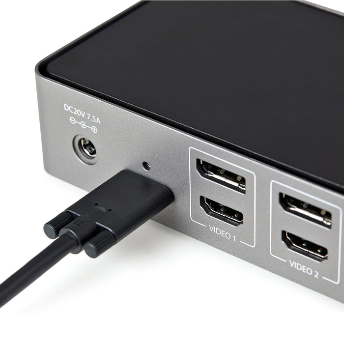 StarTech.com USB-C & USB-A Dock - Hybrid Universal Triple Monitor Laptop Docking Station DisplayPort & HDMI 4K 60Hz - 85W Power Delivery, 6x USB Hub, GbE, Audio - USB 3.1 Gen 2 10Gbps , TAA (DK31C3HDPDUE)