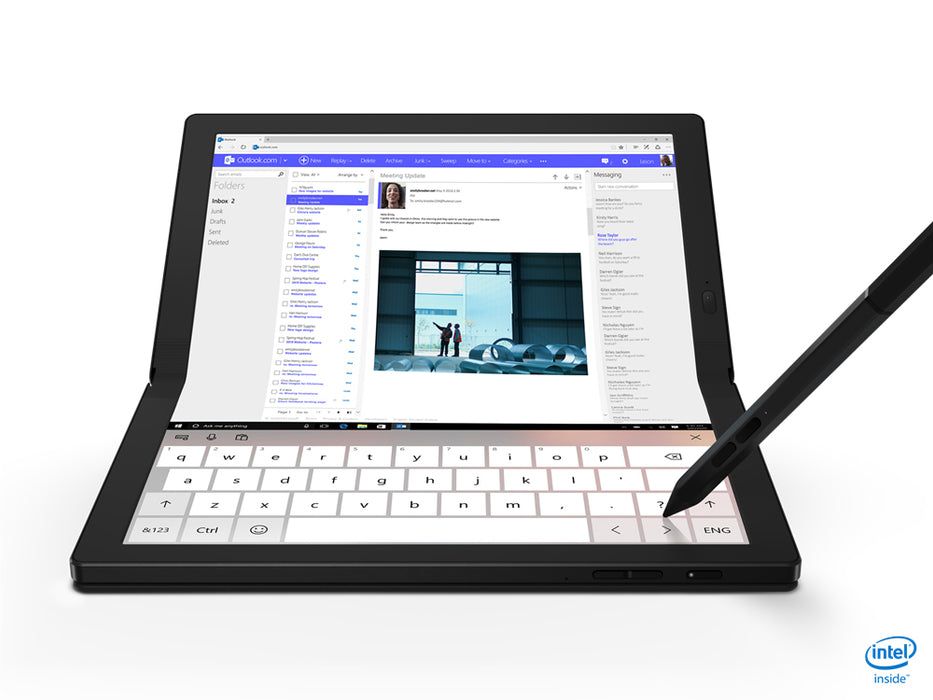 Lenovo ThinkPad X1 Fold Gen 1, Intel Core with Intel Hybrid Technology, 1.4 GHz, 33.8 cm (13.3"), 2048 x 1536 pixels, 8 GB, 512 GB