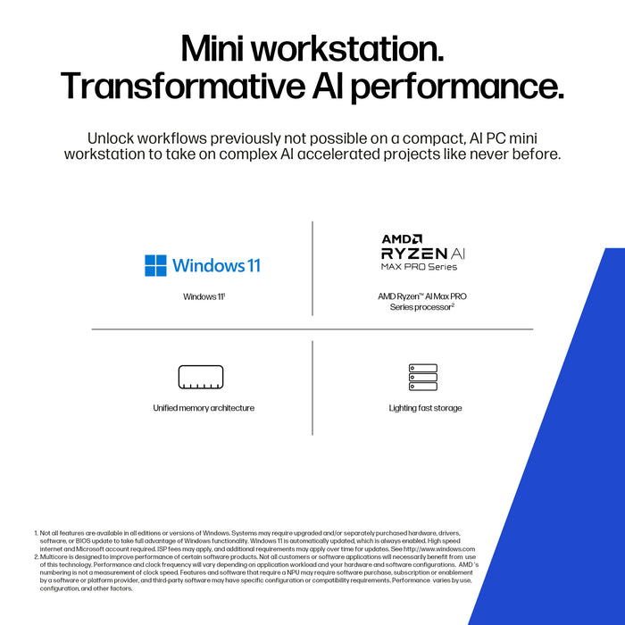 HP Z2 Mini G1a, 3 GHz, AMD Ryzen AI Max+ PRO, PRO 395, 64 GB, 1 TB, Windows 11 Pro