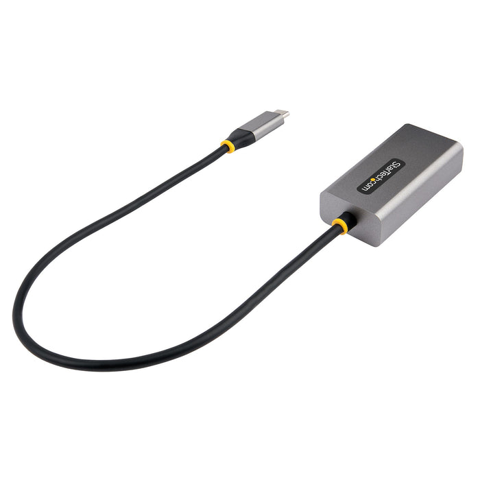 StarTech.com USB-C to Ethernet Adapter, USB 3.0 to Gigabit Ethernet Network Adapter, 10/100/1000 Mbps, USB-C to RJ45 Ethernet Adapter (GbE), 12in Attached Cable, Driverless Install, Wired, USB Type-C, Ethernet, 5000 Mbit/s, Black, Grey