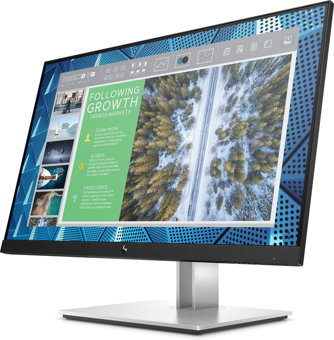 HP E-Series E24q G4, 60.5 cm (23.8"), 2560 x 1440 pixels, Quad HD, 5 ms, Black, Silver