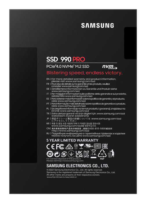 Samsung 990 PRO, 1 TB, M.2, 7450 MB/s