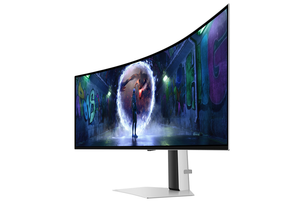 Samsung 49" Odyssey OLED G93SD DQHD, 240Hz Gaming Monitor, 124.5 cm (49"), 5120 x 1440 pixels, Dual QHD, OLED, 0.03 ms, Silver