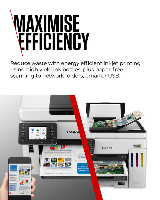 Canon MAXIFY GX7150, Inkjet, Colour printing, 600 x 1200 DPI, A4, Direct printing, Black, White
