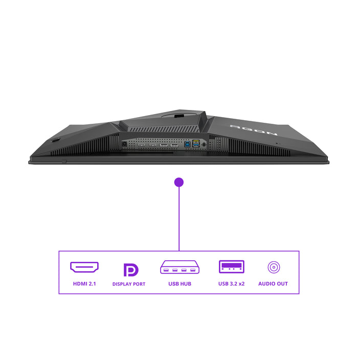 AOC AGON PRO AG276QZD2, 67.3 cm (26.5"), 2560 x 1440 pixels, Quad HD, QD-OLED, 0.03 ms, Black, Grey