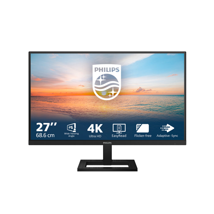 Philips 1000 series 27E1N1900AE/00, 68.6 cm (27"), 3840 x 2160 pixels, 4K Ultra HD, LCD, 4 ms, Black