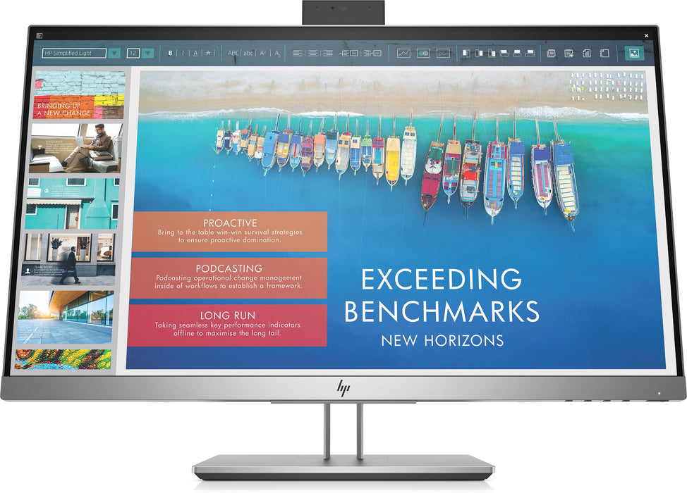 HP EliteDisplay E243d, 60.5 cm (23.8"), 1920 x 1080 pixels, Full HD, LED, 7 ms, Silver