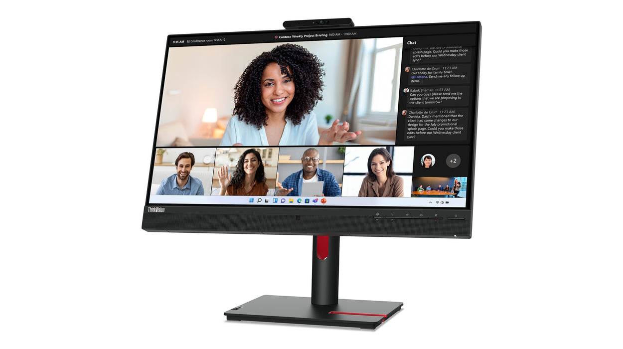 Lenovo ThinkVision T24mv-30 Monitor, 60.5 cm (23.8"), 1920 x 1080 pixels, Full HD, LED, 6 ms, Black