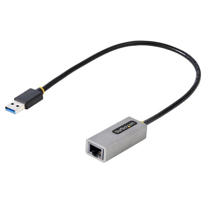 StarTech.com USB 3.0 to Gigabit Ethernet Network Adapter, 10/100/1000 Mbps, USB to RJ45, USB 3.0 to LAN Adapter, USB 3.0 Ethernet Adapter (GbE), 11in Attached Cable, Driverless Install, Wired, USB, Ethernet, 5000 Mbit/s, Grey