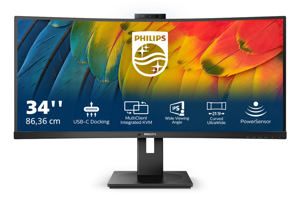 Philips 5000 series 34B1U5600CH/00, 86.4 cm (34"), 3440 x 1440 pixels, Wide Quad HD, LCD, 4 ms, Black