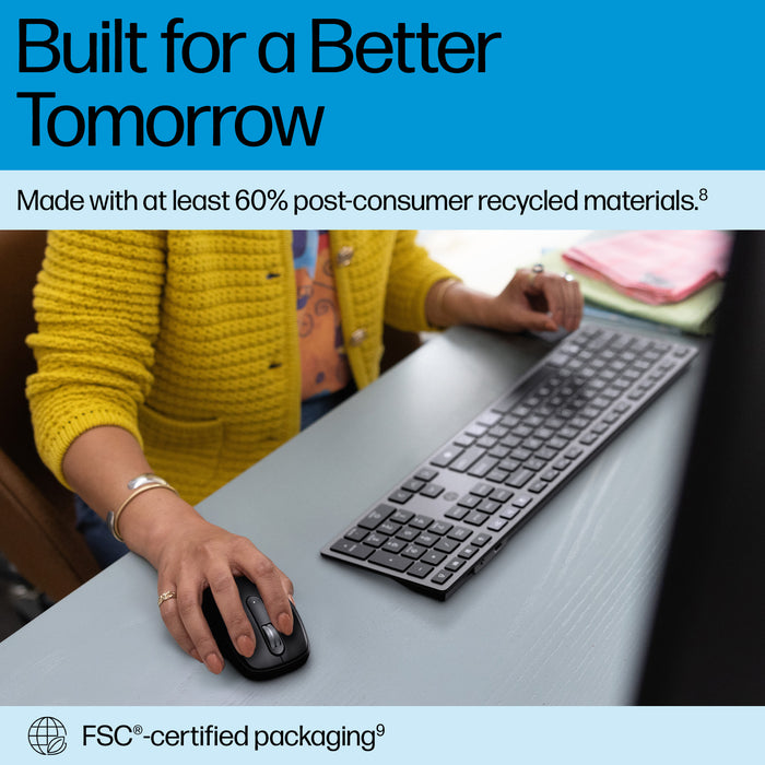 HP 725 Multi-Device Rechargeable Wireless Keyboard, Black