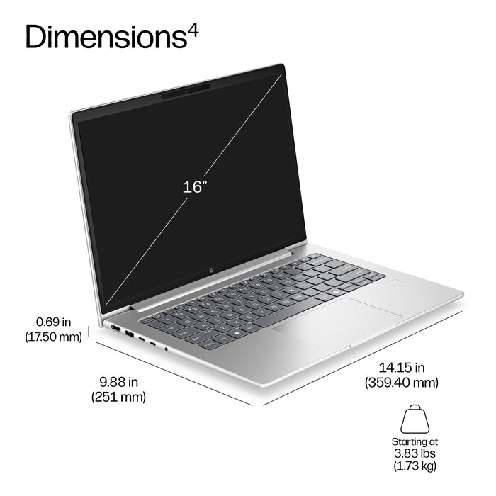 HP E46Q9ET, 40.6 cm (16"), 1920 x 1200 pixels, 16 GB, 512 GB, Windows 11 Pro, Silver