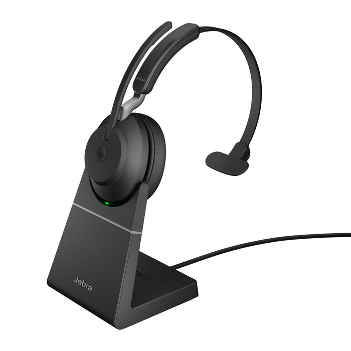 Jabra Evolve2 65 USB-A Black MS Chrg stand Mono, Wireless, Office/Call center, 20 - 20000 Hz, 99.2 g, Headset, Black