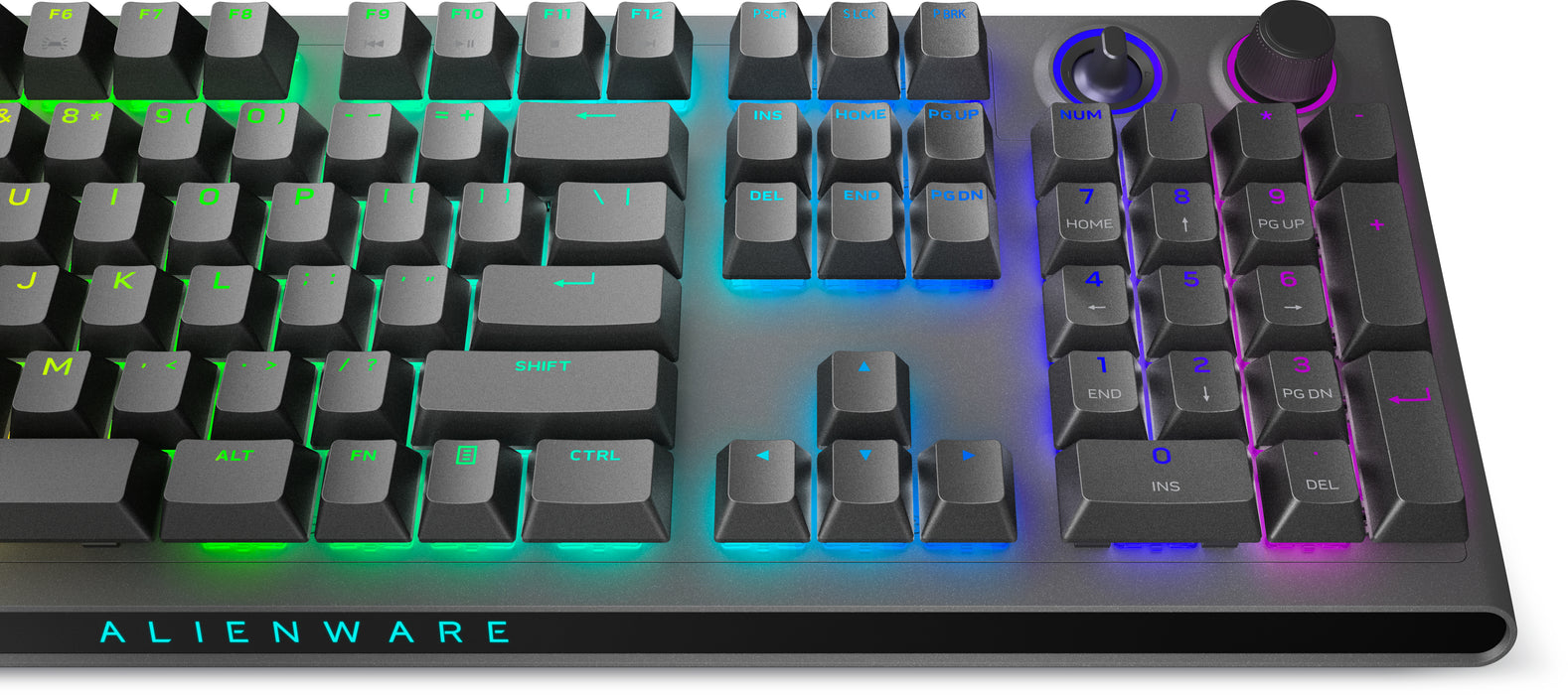 Alienware Tri-Mode AW920K, Full-size (100%), Wired & Wireless, USB + RF Wireless + Bluetooth, Mechanical, RGB LED, Grey