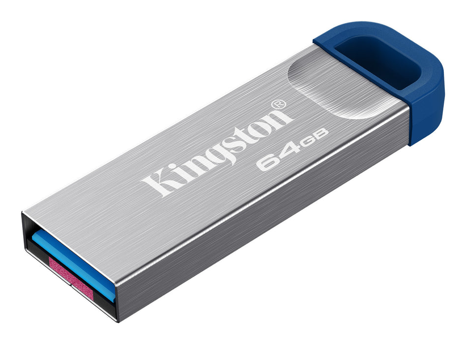 Kingston Technology DataTraveler 64GB Kyson 220MB/s Metal USB 3.2 Gen 1, 64 GB, USB Type-A, 3.2 Gen 1 (3.1 Gen 1), 220 MB/s, Capless, Stainless steel