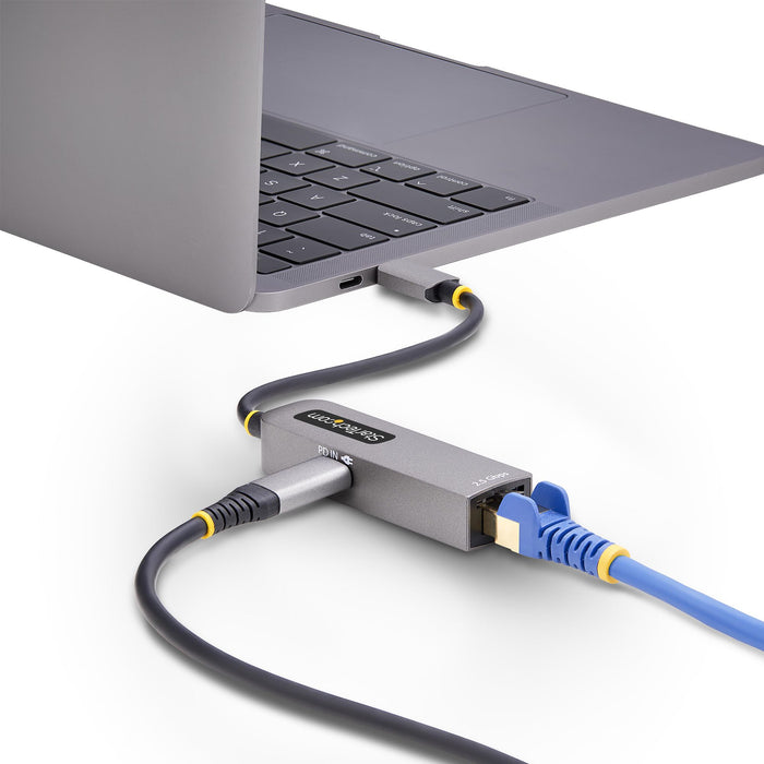 StarTech.com 2.5GbE USB-C to Ethernet Adapter, 100W PD Pass-Through, NBASE-T NIC, USB 3.0 Type-C 2.5/1G Multi Speed Network, Thunderbolt Compatible, Windows & Mac, Wired, USB Type-C, Ethernet, 5000 Mbit/s, Grey