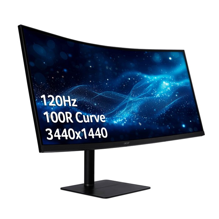 Acer Professional CZ342CURJ0 34" Curved Wide QHD ZeroFrame 120Hz 1ms Computer Monitor, 86.4 cm (34"), 3440 x 1440 pixels, Wide Quad HD, 1 ms, Black
