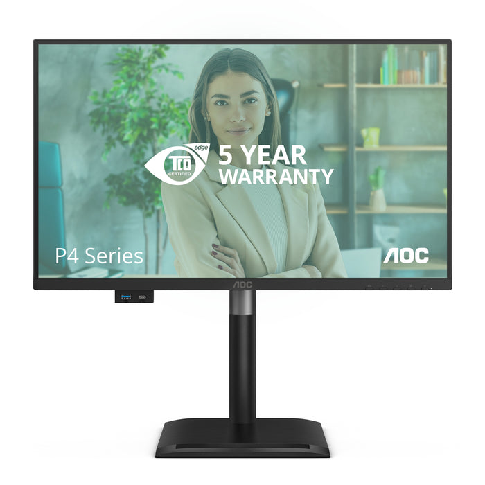 AOC 24P4CV, 60.5 cm (23.8"), 1920 x 1080 pixels, Full HD, LED, 4 ms, Black