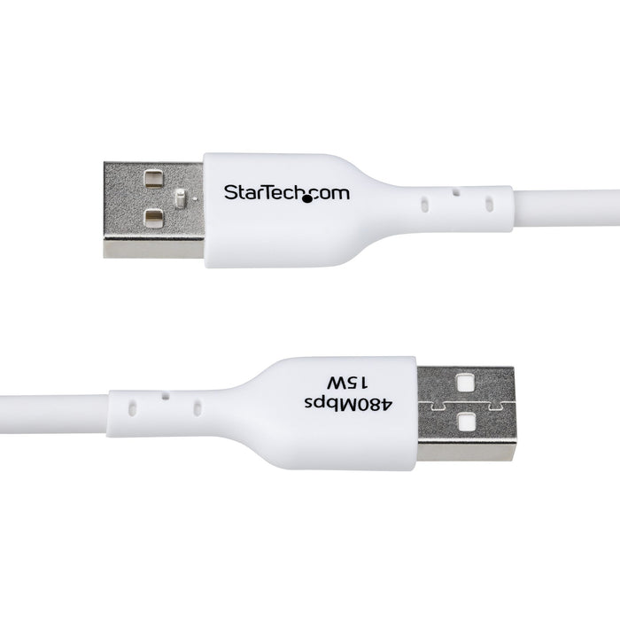 StarTech.com 3m (9.8ft) USB-A to USB-C Charging Cable, Charge & Sync, 3A, USB 2.0, TPE Jacket - White USB Charging Cord, 3 m, USB A, USB C, USB 2.0, 0.48 Gbit/s, White
