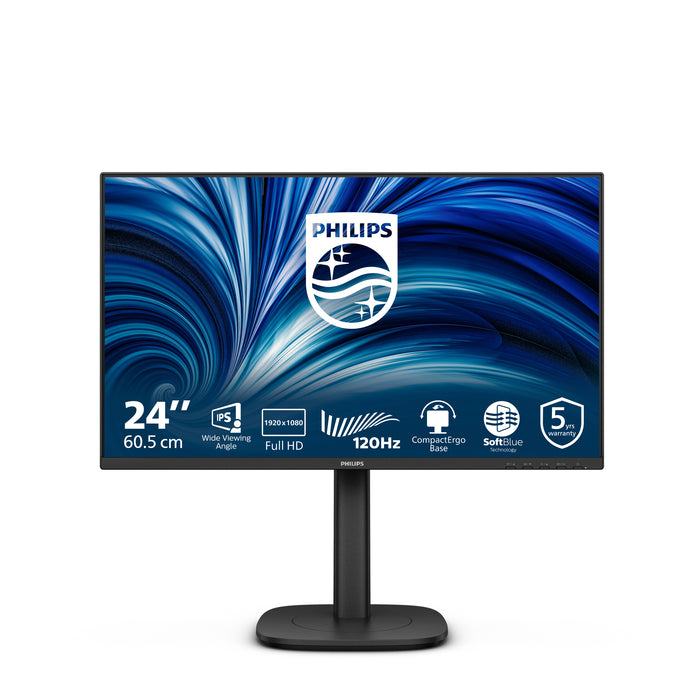 Philips 3000 series 24B2N3200J/00, 60.5 cm (23.8"), 1920 x 1080 pixels, Full HD, LCD, 4 ms, Black