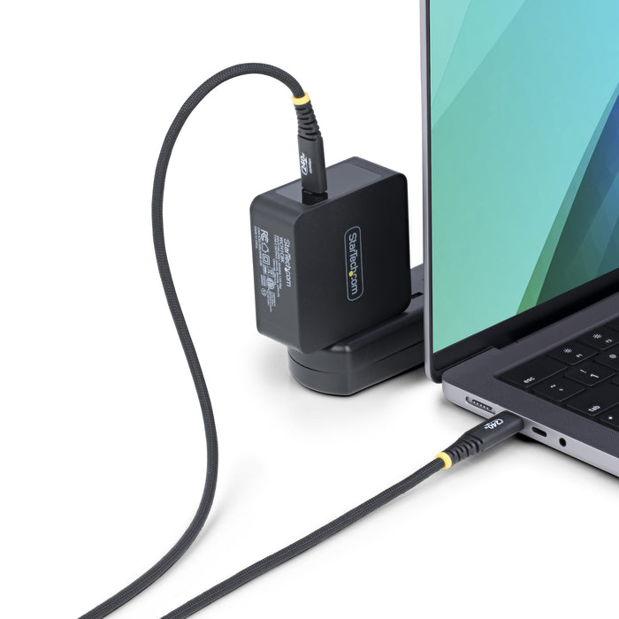 StarTech.com 3ft (1m) USB-C Charging Cable, Durable and Ultra-Flexible, 240W (5A) PD EPR, USB 2.0 Laptop Charger Cable, USB-IF Certified, Rugged USB-C Charging Cord, 1 m, USB C, USB C, USB 2.0, 0.48 Gbit/s, Black