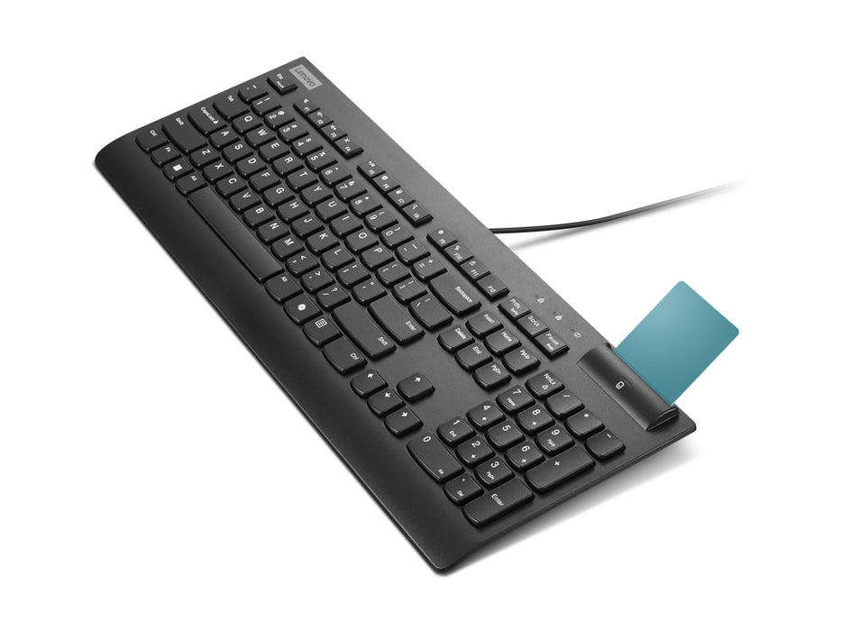 Lenovo Smartcard Wired keyboard II, Full-size (100%), Wired, USB, Plunger key switch, Black