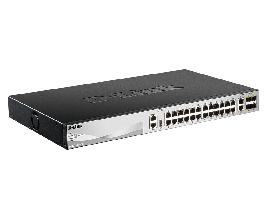 D-Link 24 x 10/100/1000BASE-T Ports Layer 3 Stackable Managed Gigabit Switch, Managed, L3, Gigabit Ethernet (10/100/1000)
