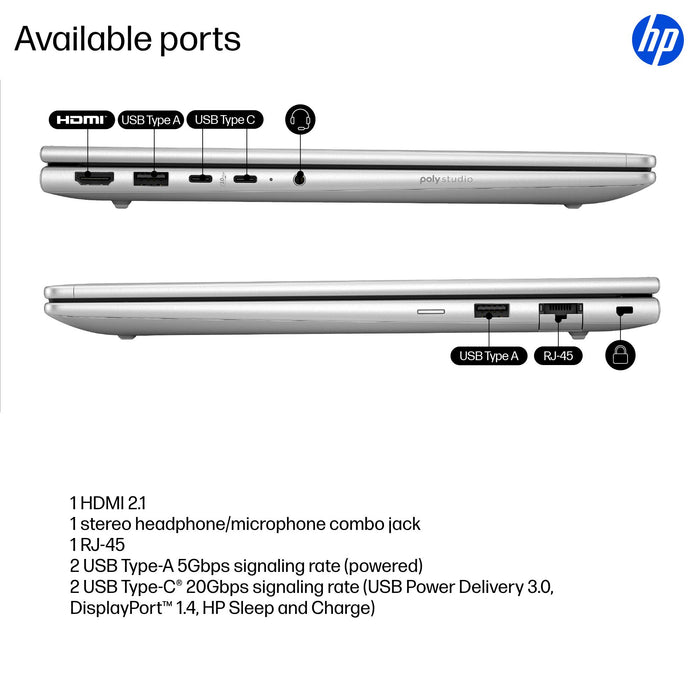 HP ProBook 4 G1i AI PC, Intel Core Ultra 5, 35.6 cm (14"), 1920 x 1200 pixels, 16 GB, 512 GB, Windows 11 Pro