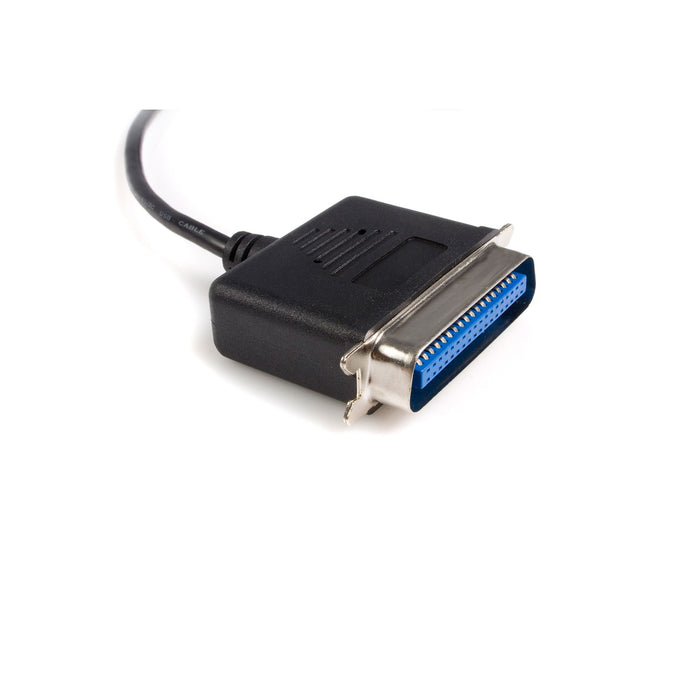 StarTech.com 6 ft USB to Parallel Printer Adapter - M/M, Black, Centronics, USB A, 1.9 m, Male/Male, USB A, Centronics 36