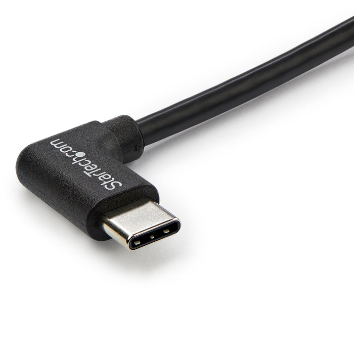 StarTech.com 3ft (1m) USB-C Charging Cable, Right-Angled, Charge & Sync, 60W (3A) PD, USB 2.0 Laptop Charger Cable - USB C Charging Cord, 1 m, USB C, USB C, USB 2.0, 0.48 Gbit/s, Black