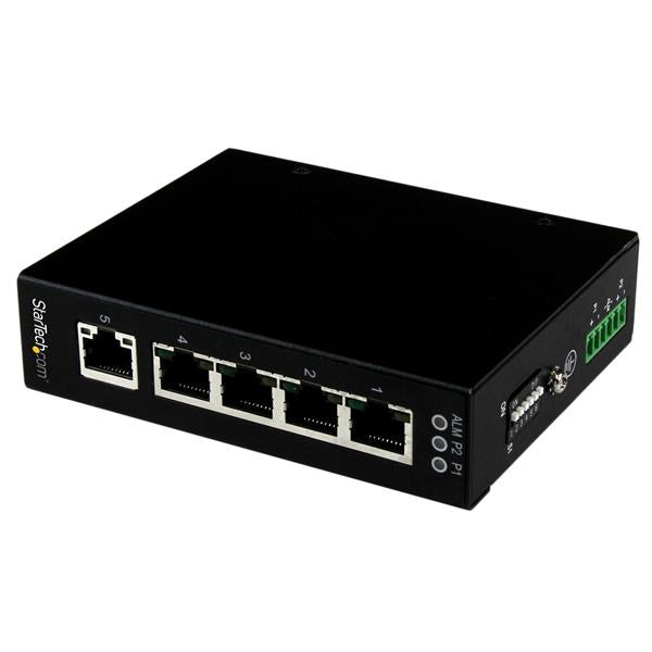 StarTech.com 5 Port Unmanaged Industrial Gigabit Ethernet Switch - DIN Rail / Wall-Mountable - TAA, Unmanaged, Gigabit Ethernet (10/100/1000), Full duplex, Wall mountable