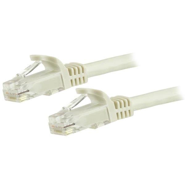 StarTech.com 5m CAT6 Ethernet Cable - White CAT 6 Gigabit Ethernet Wire -250MHz 100W PoE RJ45 UTP Network/Patch Cord Snagless w/Strain Relief Individually Tested, 5 m, Cat6, U/UTP (UTP), RJ-45, RJ-45, White