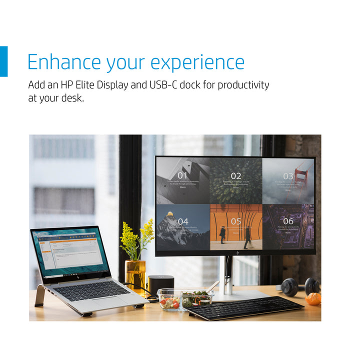 HP EliteBook x360 830 G7, Intel® Core™ i5, 1.6 GHz, 33.8 cm (13.3"), 1920 x 1080 pixels, 16 GB, 256 GB