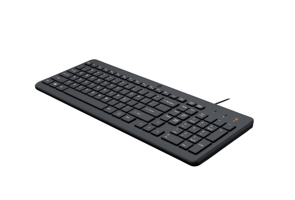 HP 150 Wired Keyboard, Full-size (100%), Wired, USB, Black