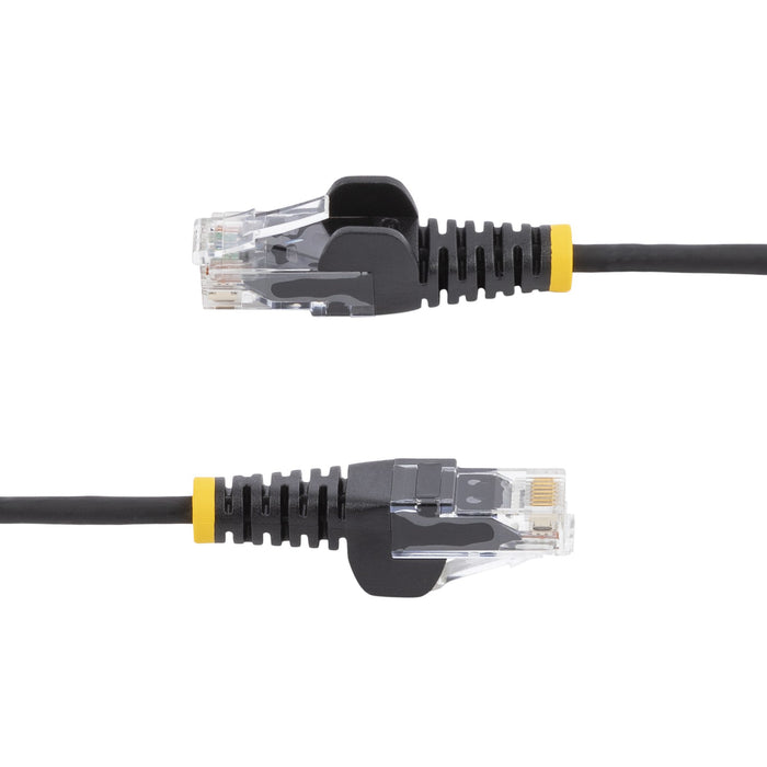 StarTech.com 3 m CAT6 Cable - Slim - Snagless RJ45 Connectors - Black, 3 m, Cat6, U/UTP (UTP), RJ-45, RJ-45, Black