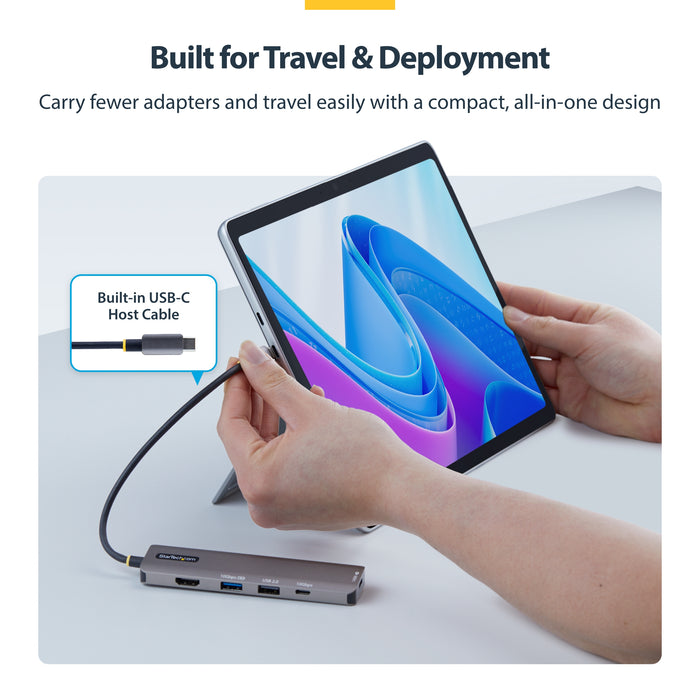 StarTech.com USB-C to HDMI Multiport Adapter with 140W PD Charging, 4K 60Hz, USB 10Gbps Hub, Type-C Mini Dock for MacBook / Dell / Thinkpad / HP, Wired, USB 3.2 Gen 2 (3.1 Gen 2) Type-C, 140 W, Grey, 10 Gbit/s, 4K Ultra HD