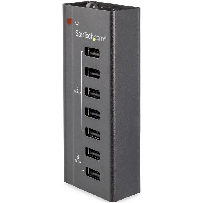 StarTech.com 7-Port USB Charging Station with 5x 1A Ports and 2x 2A Ports, Indoor, DC, 12 V, Black