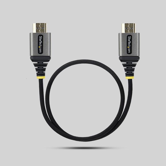 StarTech 50cm (1.6ft) Premium Certified High Speed HDMI Cable, Ultra Flexible HDMI Cable, 4K 60Hz/1440p 144Hz w/HDR10/ARC, 18Gbps, High Flex Braided HDMI Cord