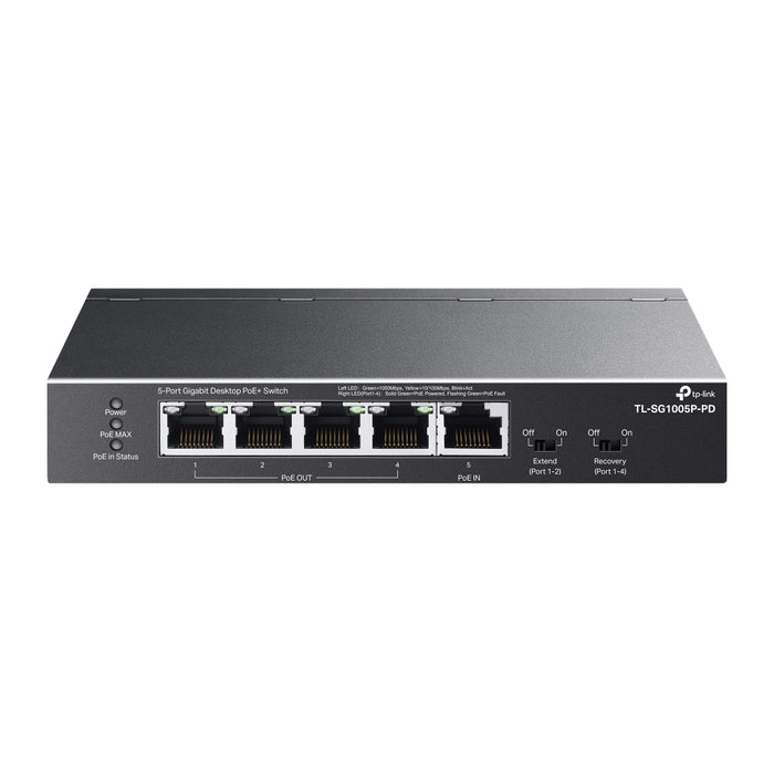 TP-Link TL-SG1005P-PD, Gigabit Ethernet (10/100/1000), Power over Ethernet (PoE), Wall mountable