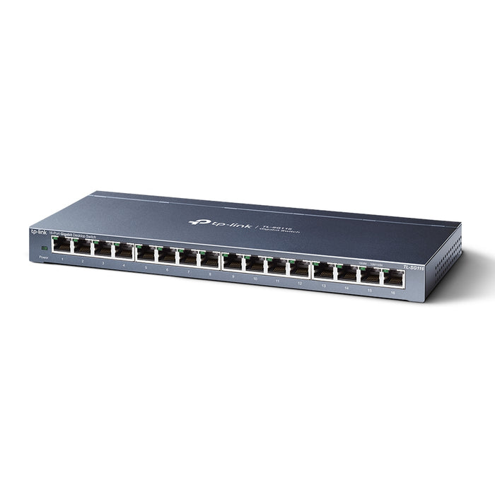 TP-Link TL-SG116, Unmanaged, Gigabit Ethernet (10/100/1000), Full duplex, Wall mountable
