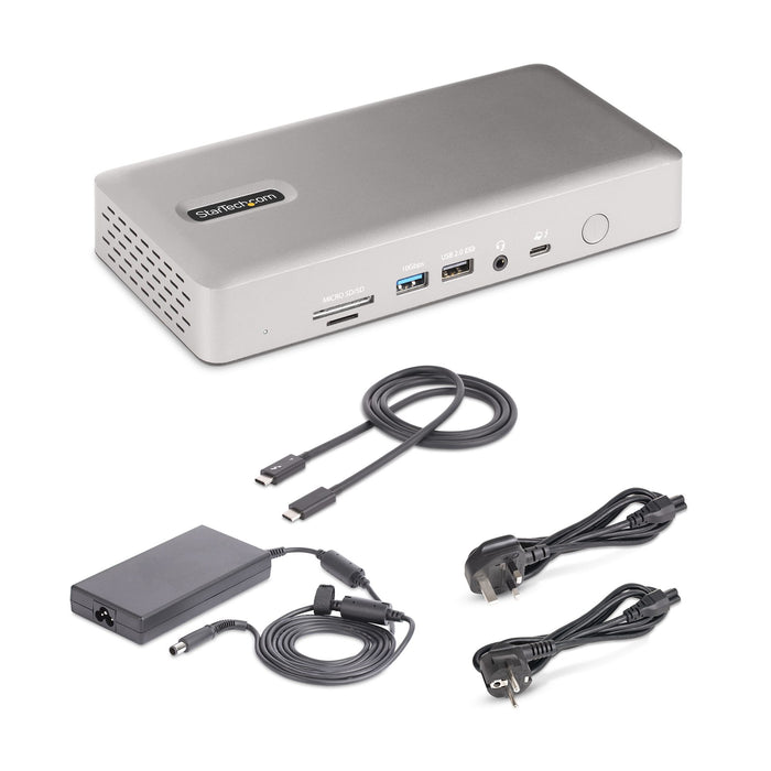 StarTech.com Universal USB4 & Thunderbolt 4 Docking Station, Quad Display on Windows, Dual Display on MacBook, HDMI DP Dock with 100W Laptop Charging, Wired, Thunderbolt 4, 98 W, 3.5 mm, 10,100,1000,2500 Mbit/s, 2.5GBASE-T, 10BASE-T, 100BASE-T, 1000BASE-T