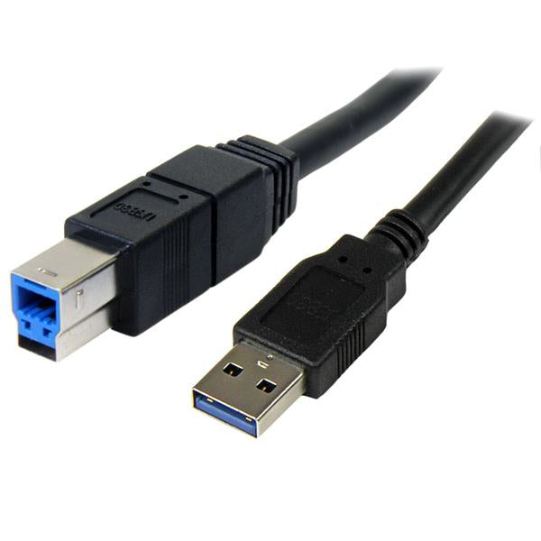 StarTech.com 3m Black SuperSpeed USB 3.0 Cable A to B - M/M, 3 m, USB A, USB B, USB 3.2 Gen 1 (3.1 Gen 1), Male/Male, Black