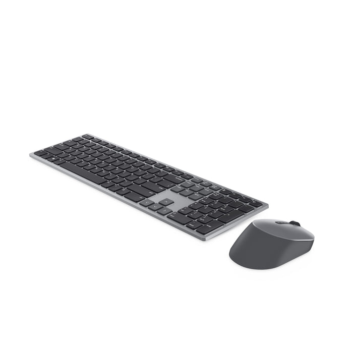 DELL Pro Plus Keyboard and Mouse - KM7321W - UK (QWERTY), Wireless, RF Wireless + Bluetooth, Scissor key switch, QWERTY, Grey, Titanium, Mouse included