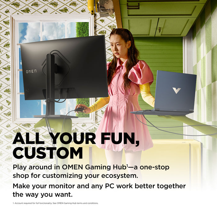 OMEN by HP OMEN by 31.5 inch QHD 165Hz Curved Gaming Monitor - OMEN 32c, 80 cm (31.5"), 2560 x 1440 pixels, Quad HD, LCD, 1 ms, Black