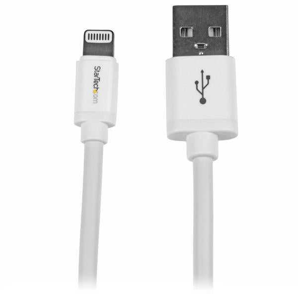 StarTech.com 2 m (6 ft.) USB to Lightning Cable - Long iPhone / iPad / iPod Charger Cable - Lightning to USB Cable - Apple MFi Certified - White, 2 m, Lightning, USB A, Male, Male, White